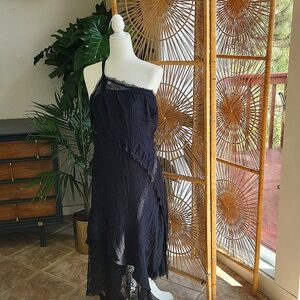 Anthropologie one-strap shoulder dress, size 12, black